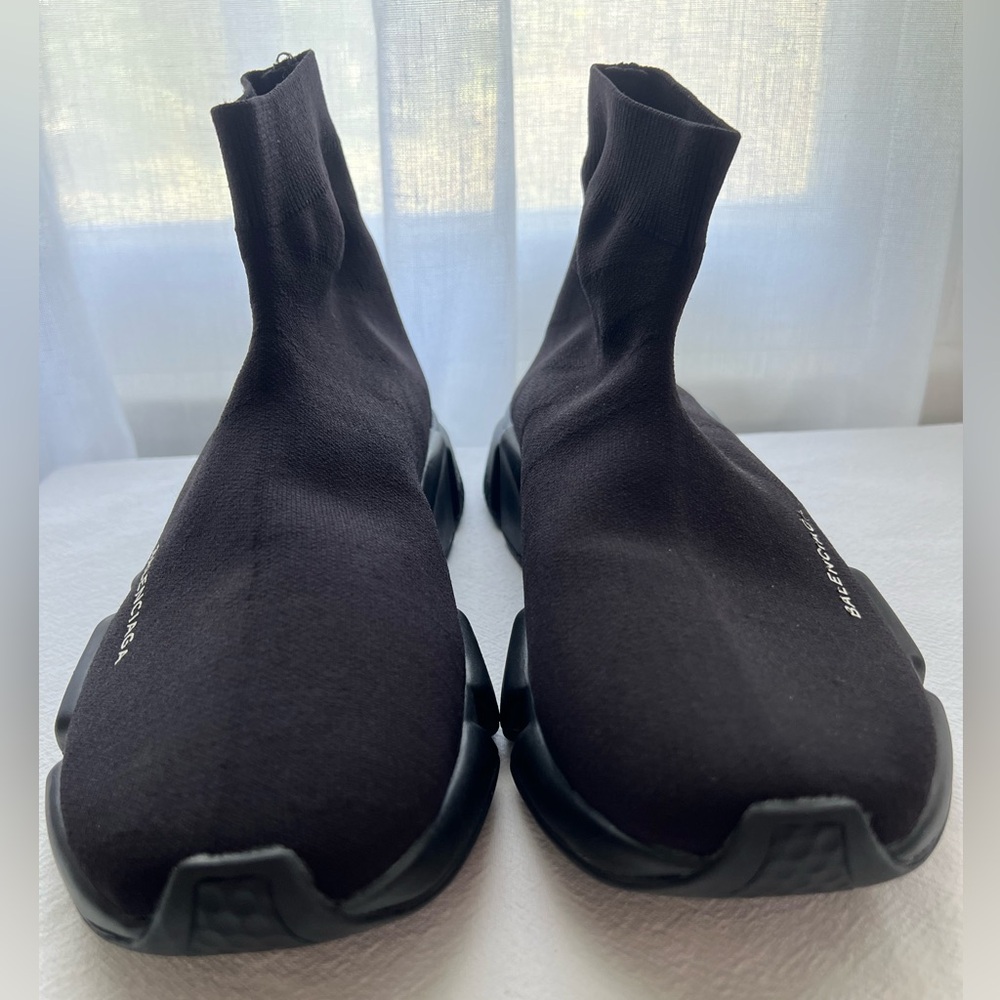 BALENCIAGA Speed Knit Sock Trainer Sneakers in Black Size 11 New - Picture 3 of 16